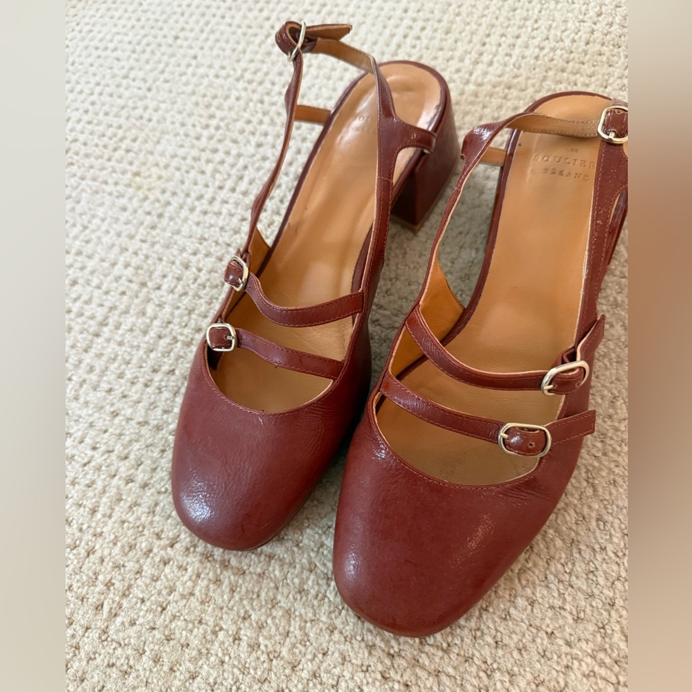 Sézane Paula Babies in brown patent leather